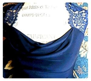 Navy lace drape cocktail 6